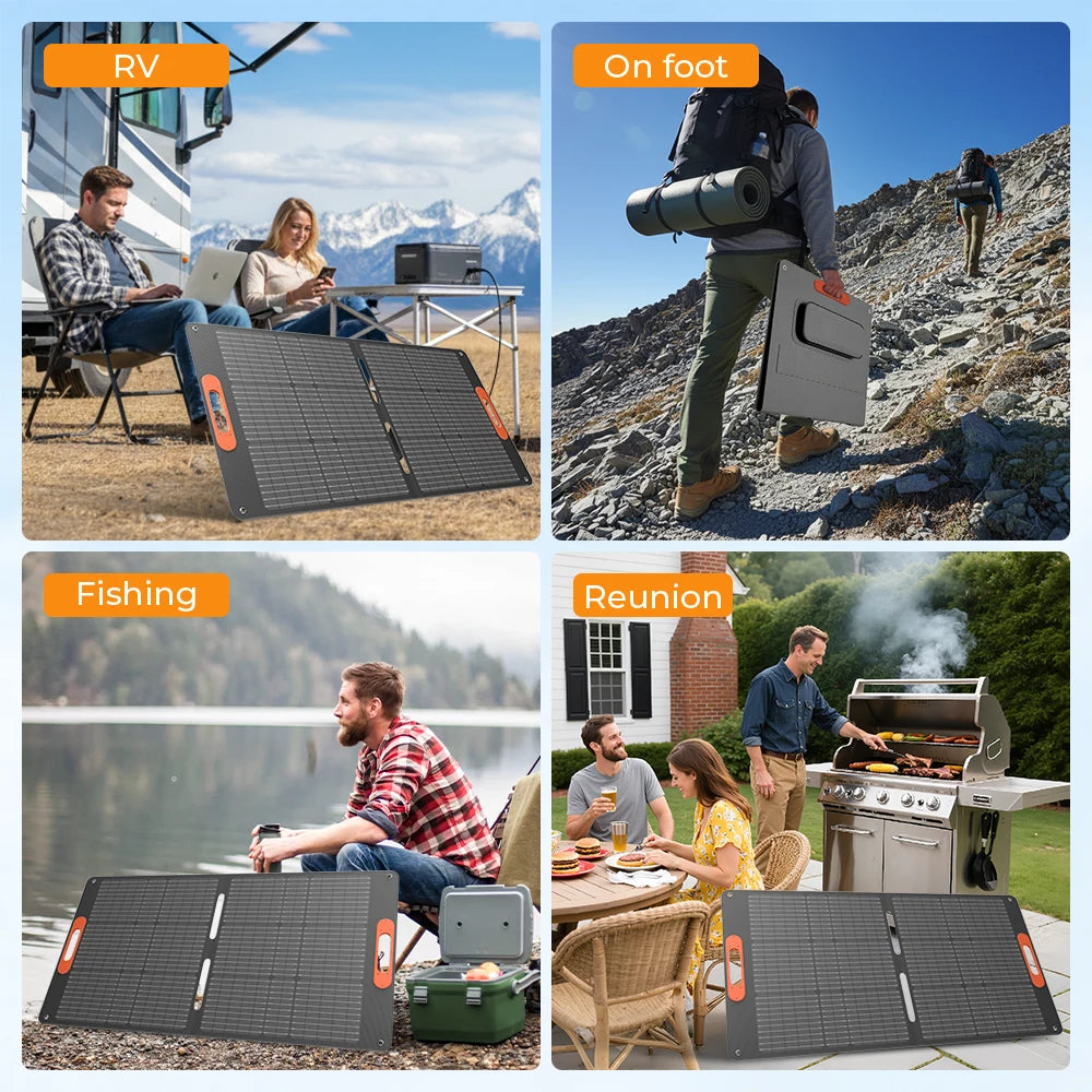 Panneau Solaire Flexible 100W — Monocristallin 25,5%, Portable, Maison & Camping