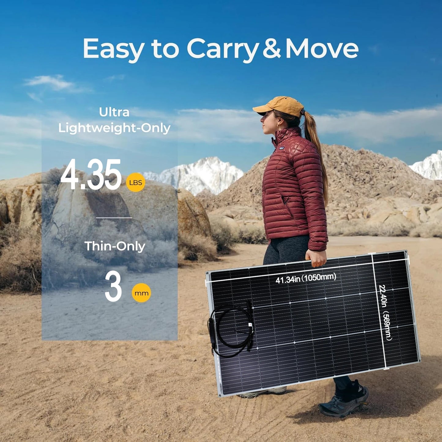 Panneau solaire flexible 250W (2 x 125W) à haute efficacité