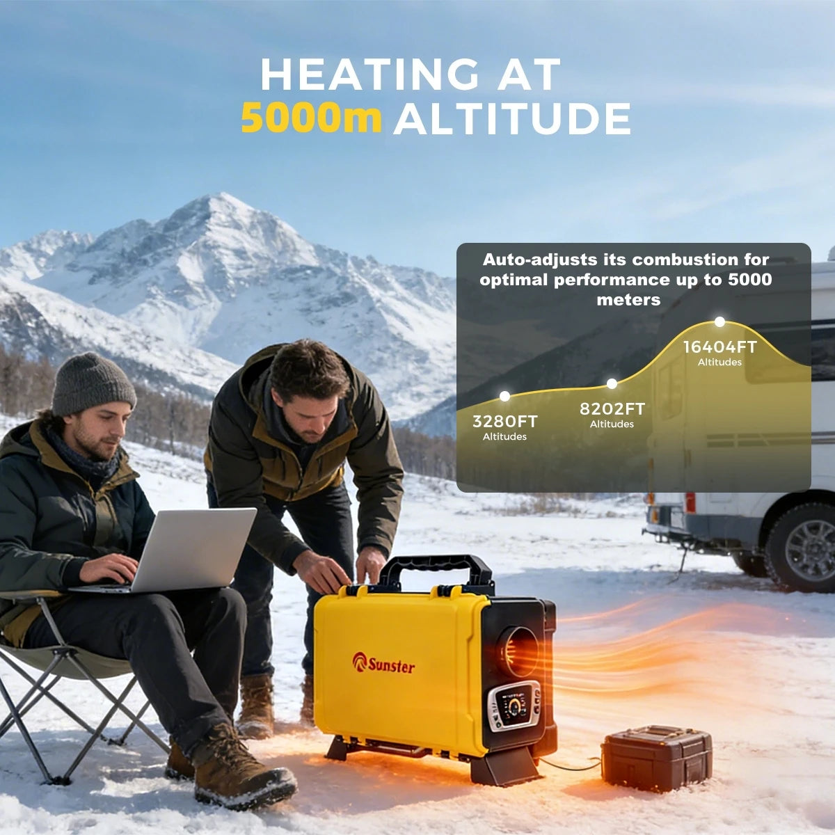 Réchauffeur d'air Diesel Portable 8KW 12V 220V, avec application Bluetooth