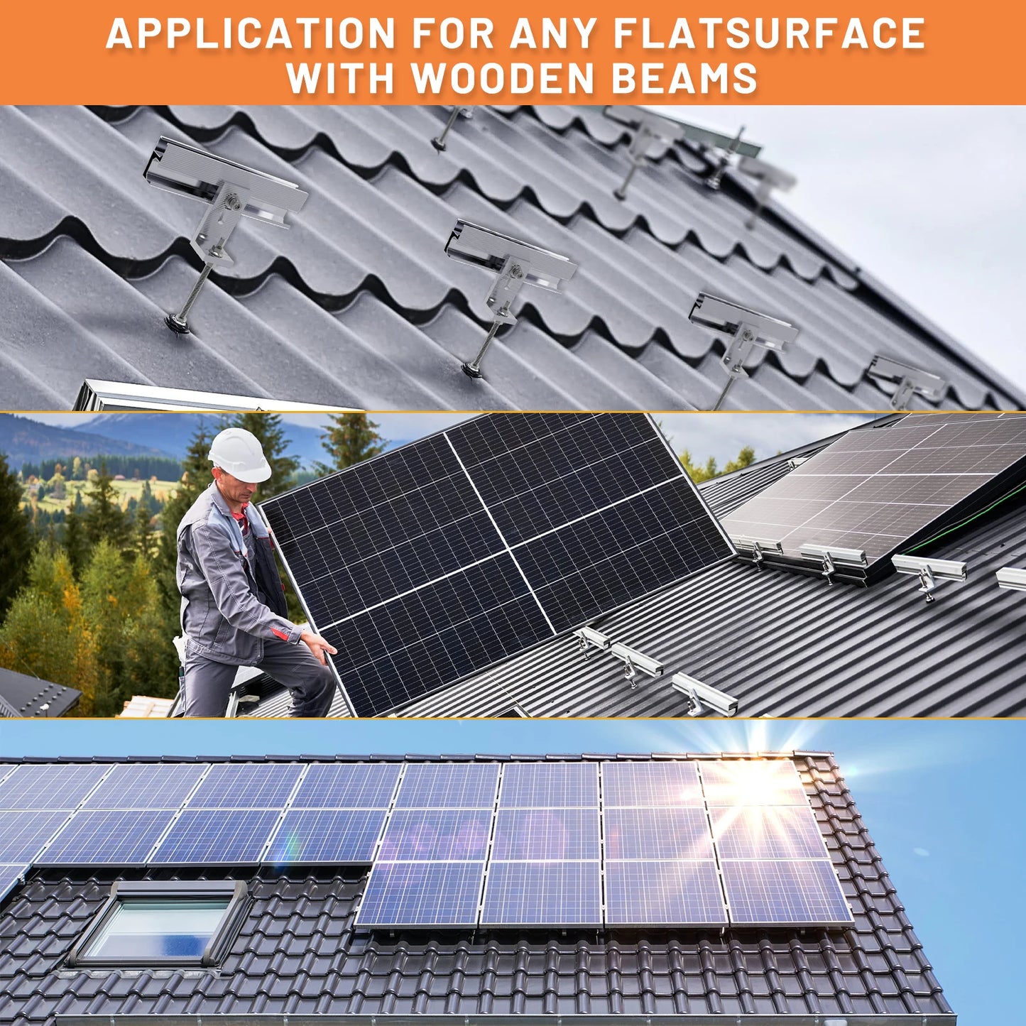 Support de Panneau Solaire, Vis Captives en Acier Inoxydable
