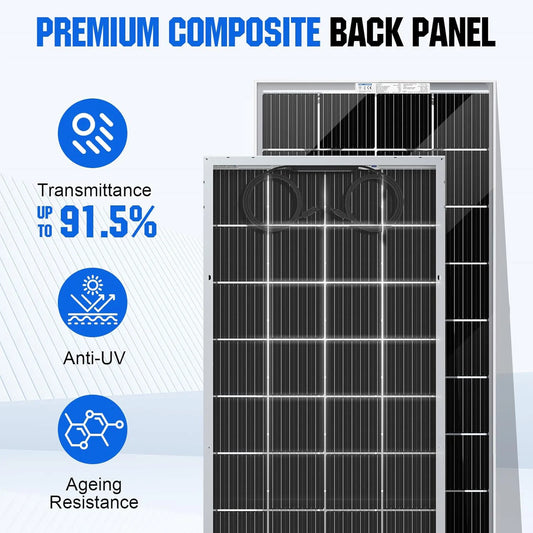 120W 240W panneau solaire transparent 18V panneau solaire bifacial
