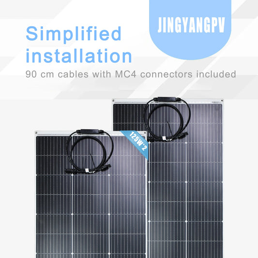 Panneau solaire flexible 250W (2 x 125W) à haute efficacité