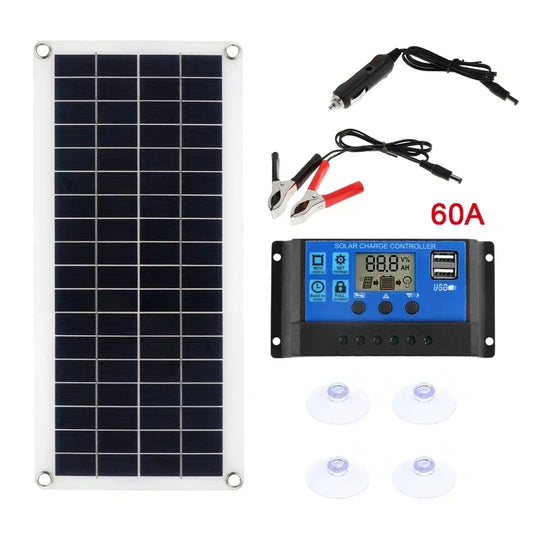 Panneau solaire 1000W 12V, cellule solaire avec contrôleur 60A 100A
