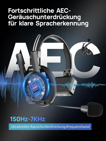 Casque d'interphone sans fil 2.4GHz Full Duplex autonomie de la batterie 24H