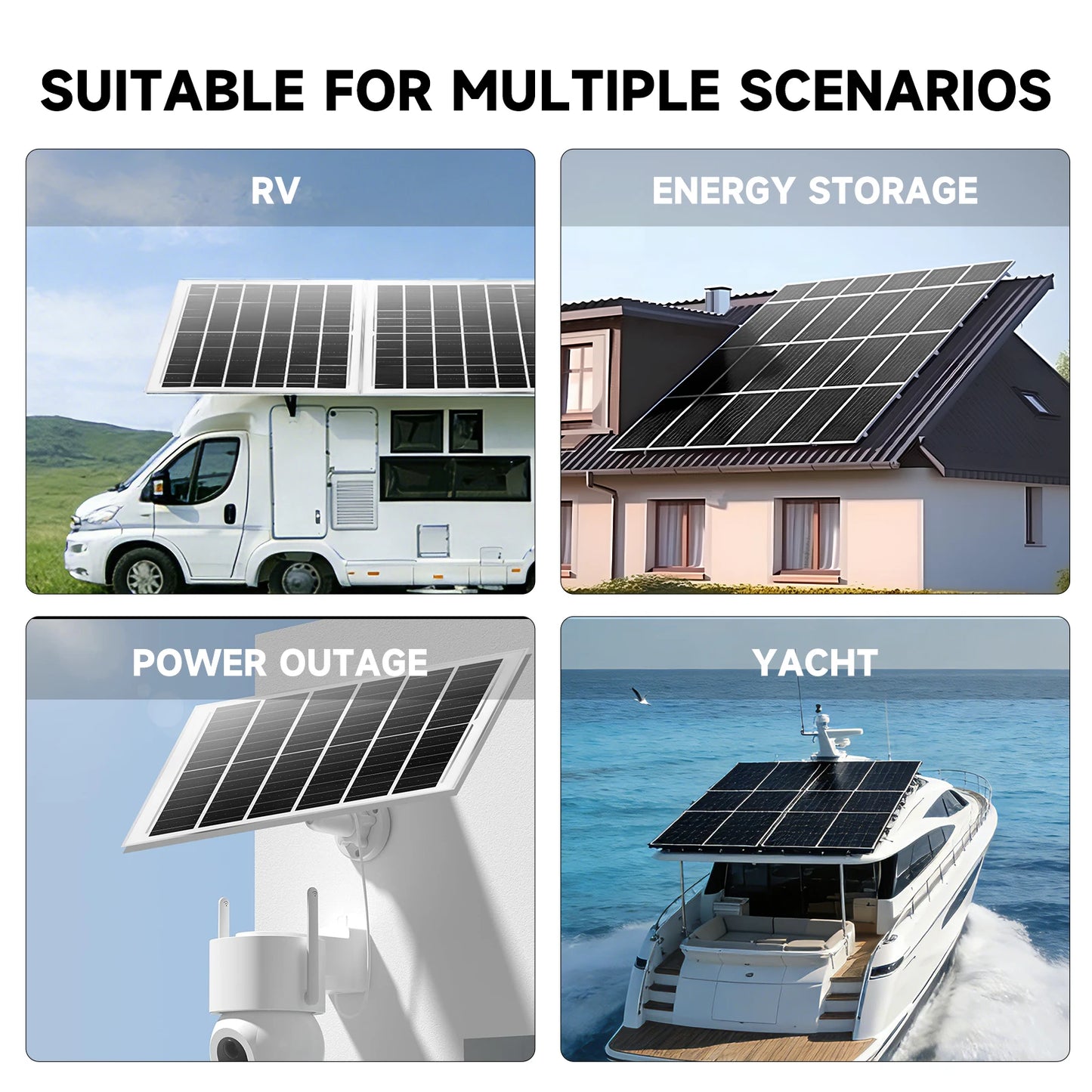 Panneau Solaire 50/100W 6V Éclairage Public — Charge Rapide, IP65, 53×35cm, Haute Efficacité
