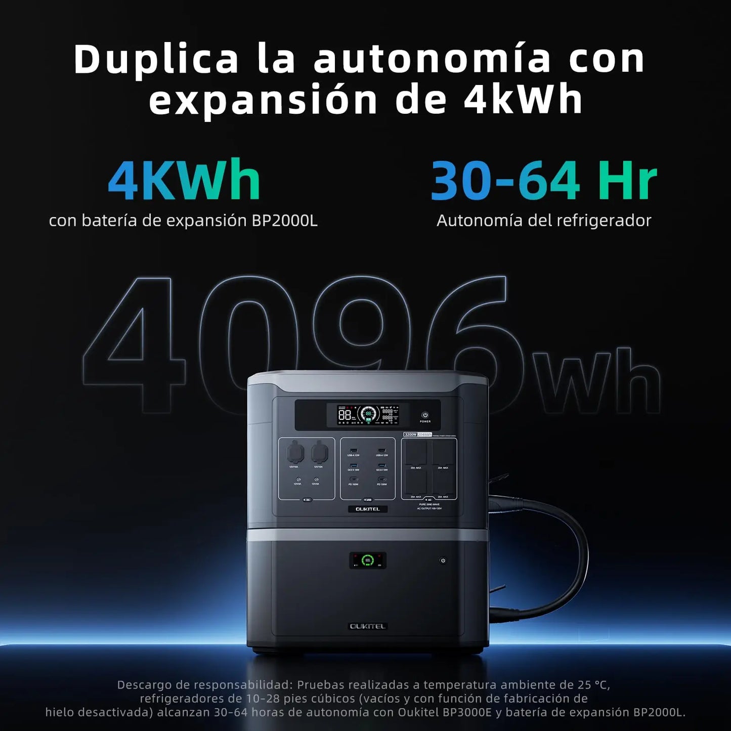 Station d'alimentation portable 3200W – 2048Wh LiFePO4 connectée