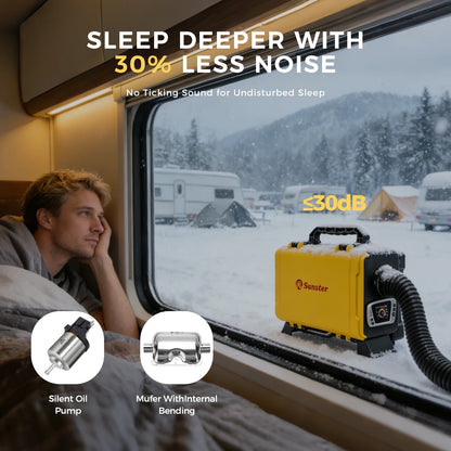 Réchauffeur d'air Diesel Portable 8KW 12V 220V, avec application Bluetooth