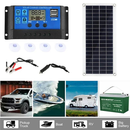 Panneau solaire 1000W 12V, cellule solaire avec contrôleur 60A 100A