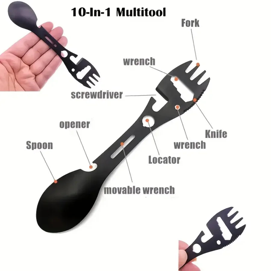 Fourchette d'extérieur cuillère outil de Camping