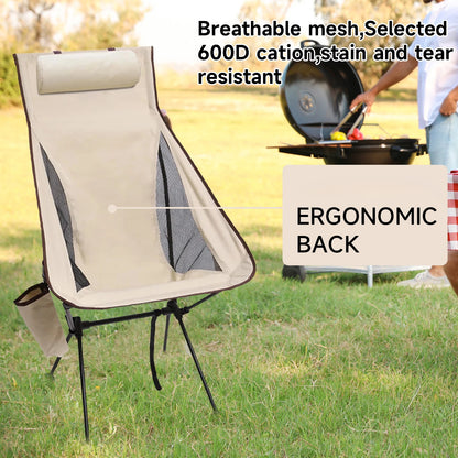 Chaise de camping pliable, cadre en alliage d'aluminium, tissu Oxford