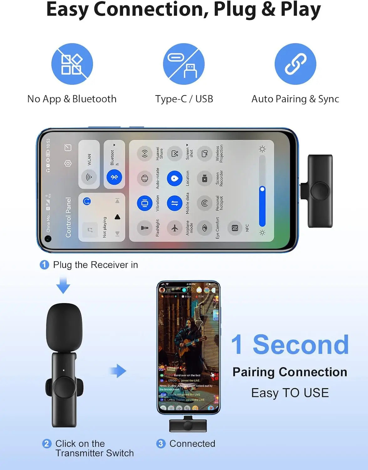 Microphone Lavalier pour téléphone portable