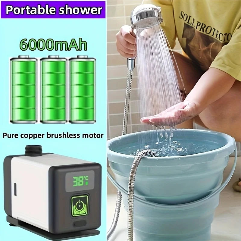 Douche électrique portable, pompe intelligente intégrée rechargeable