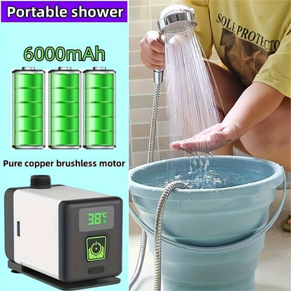 Douche électrique portable, pompe intelligente intégrée rechargeable