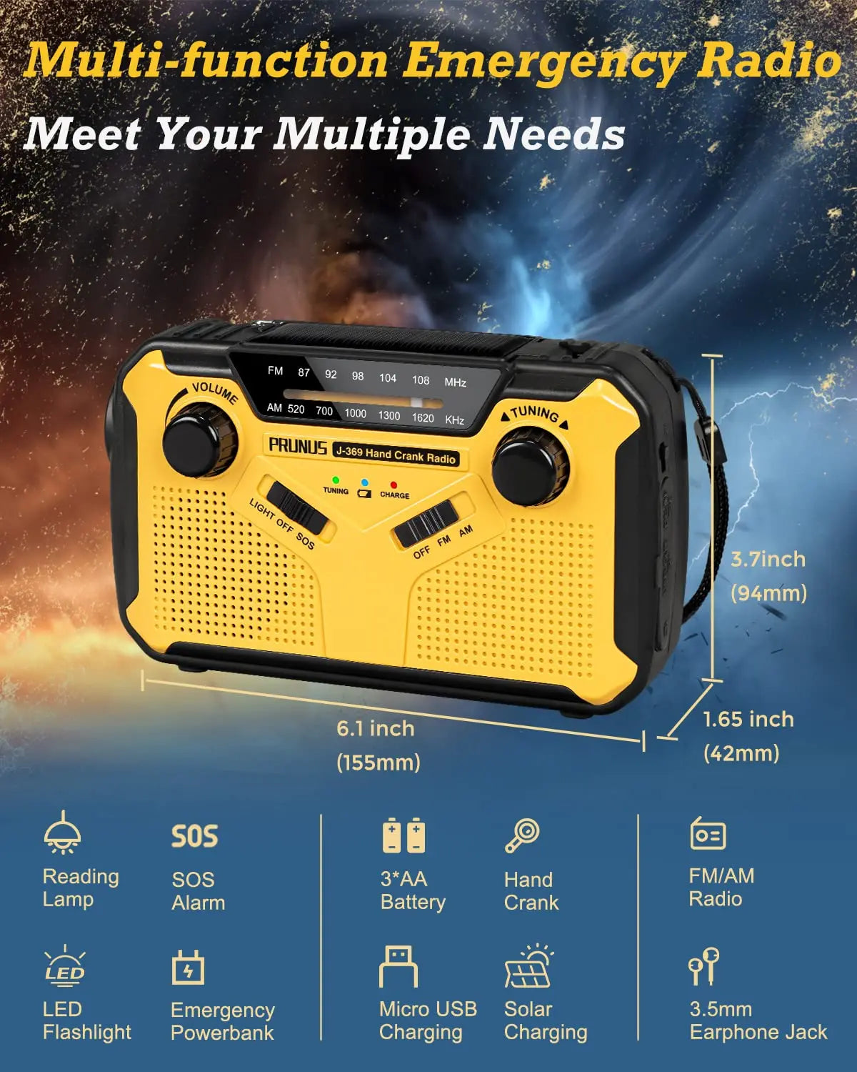 Radio d'urgence AM/FM pour les urgences