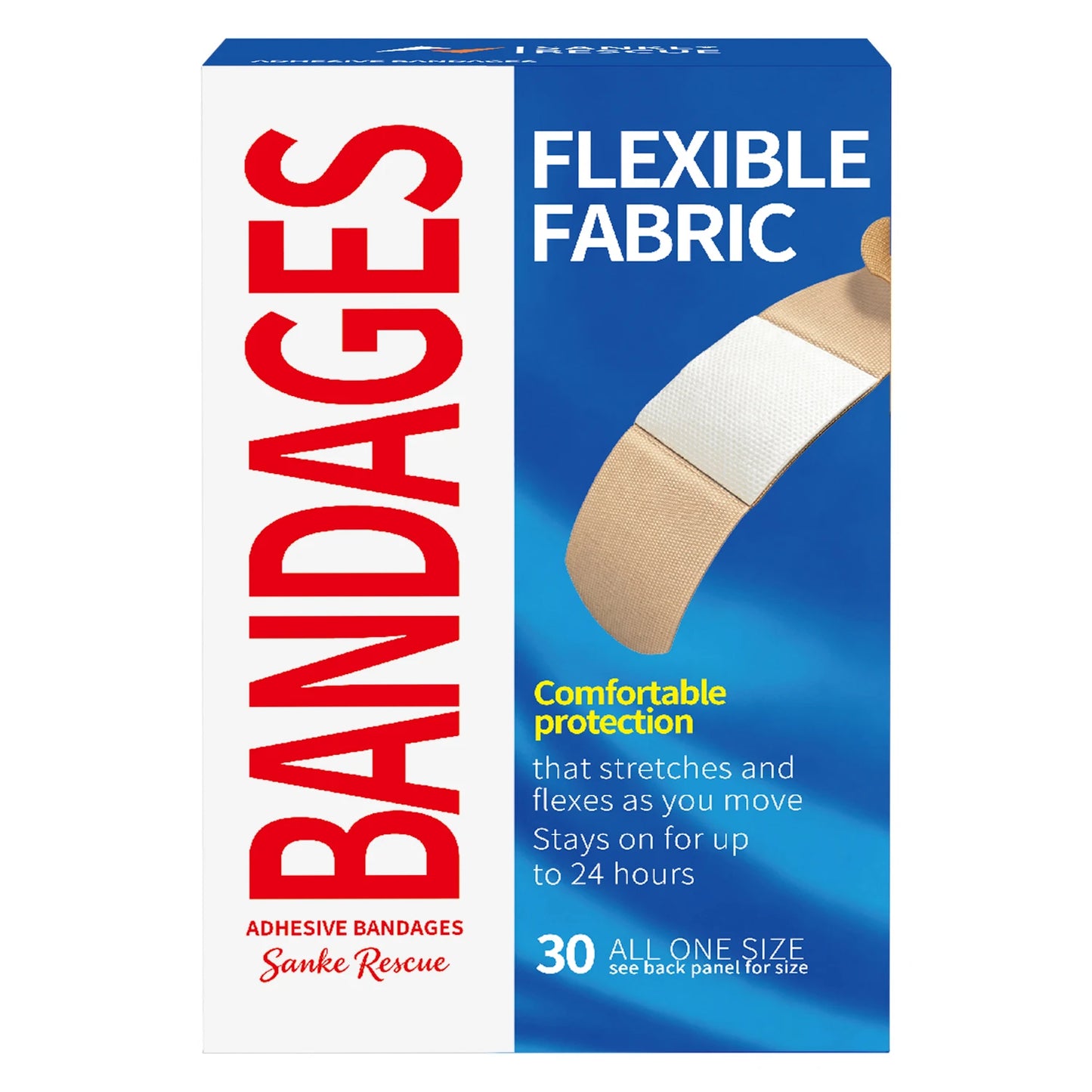 Bandages adhésifs en tissu flexible, 30/100 pièces