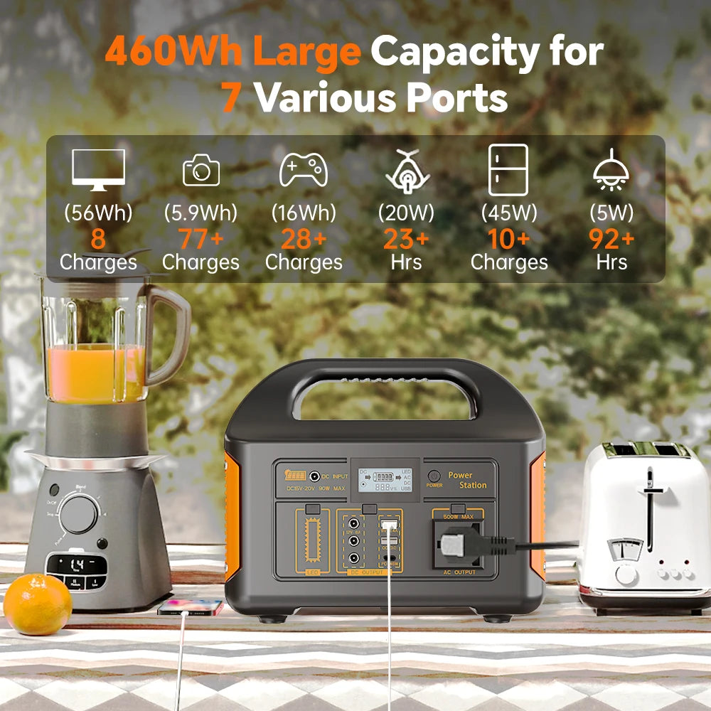 Station d'alimentation portable 100W 200W 500W avec batterie LiFePO4