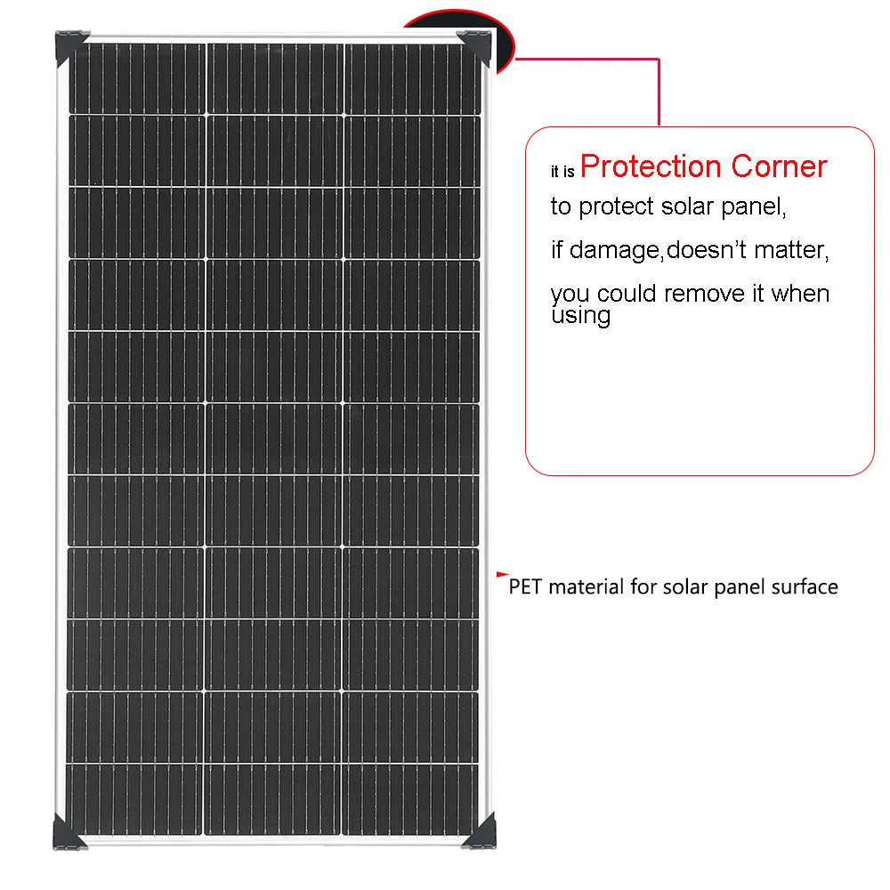 Panneau Solaire Rigide 120W 18V — Monocristallin Type N, 24%, 1 à 10 Pièces (120W à 1200W)