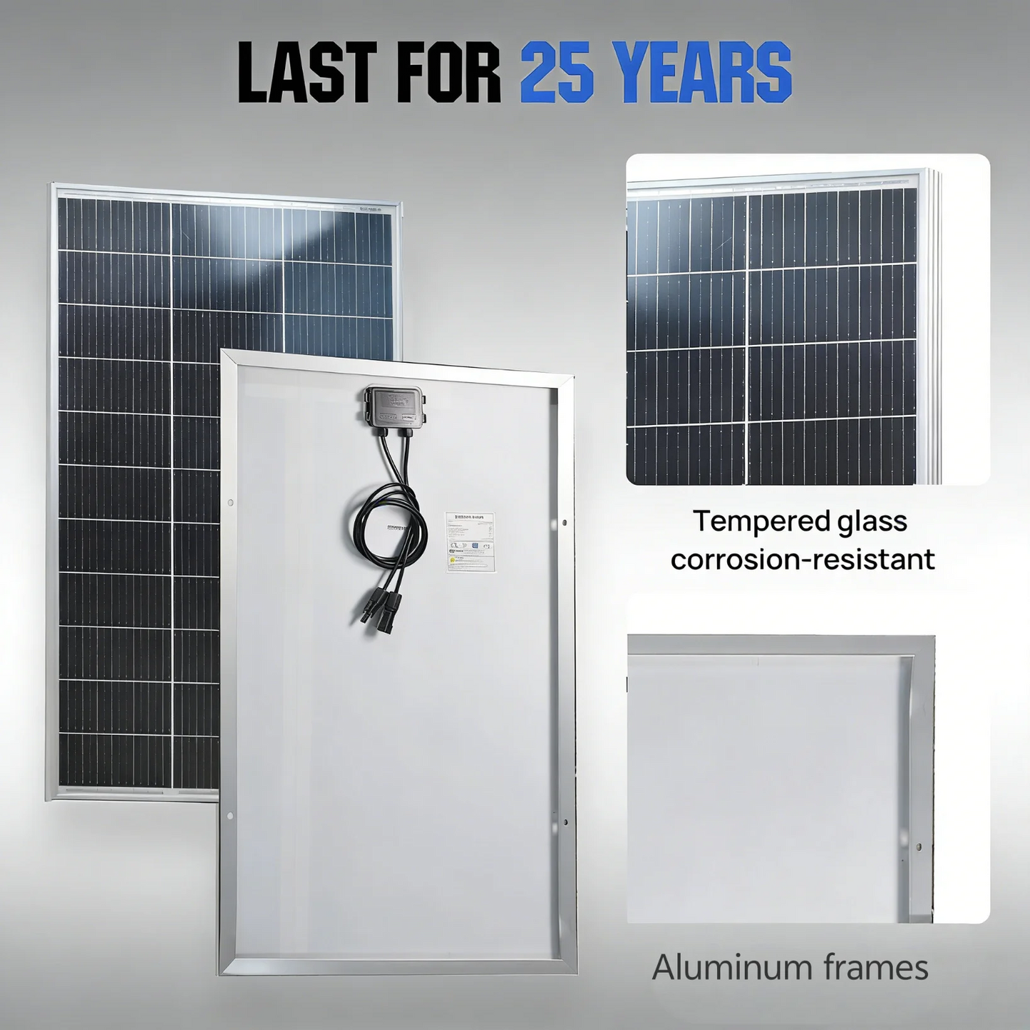 Panneau solaire en verre trempé haute efficacité 100W