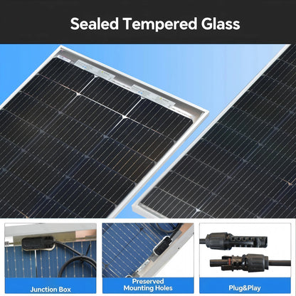 Panneau solaire bifacial en verre 120W