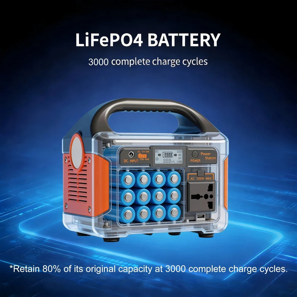 Station d'alimentation portable 300W, générateur solaire