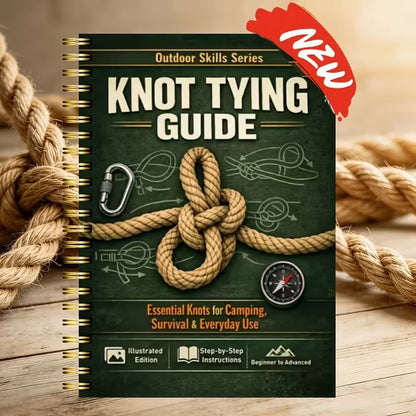 Outdoor Survival Knot Bible, 40-page, spiral-bound, color-coded illustrated knot manual, step-by-step guide for adults