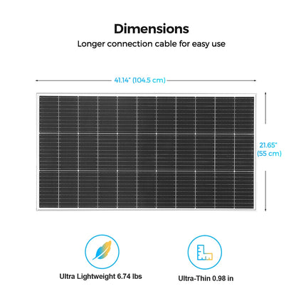 Panneau Solaire Rigide 120W 18V — Monocristallin Type N, 24%, 1 à 10 Pièces (120W à 1200W)