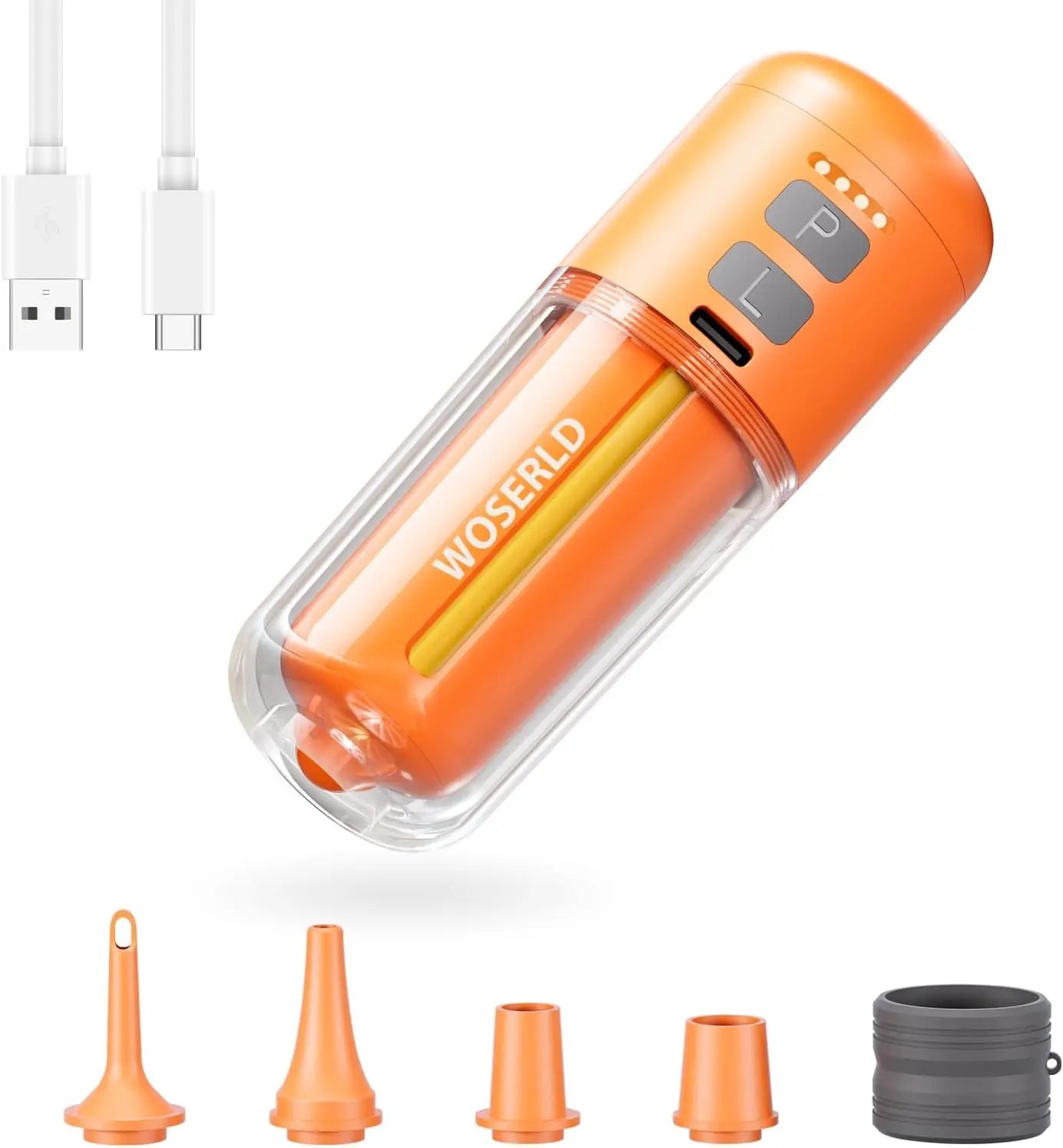 Nouvelle pompe à air portable pour articles gonflables, 430 L/min, pompe à air ultra-rapide pour matelas gonflable, batterie 2000 mAh et lampe de camping, pompe à air électrique