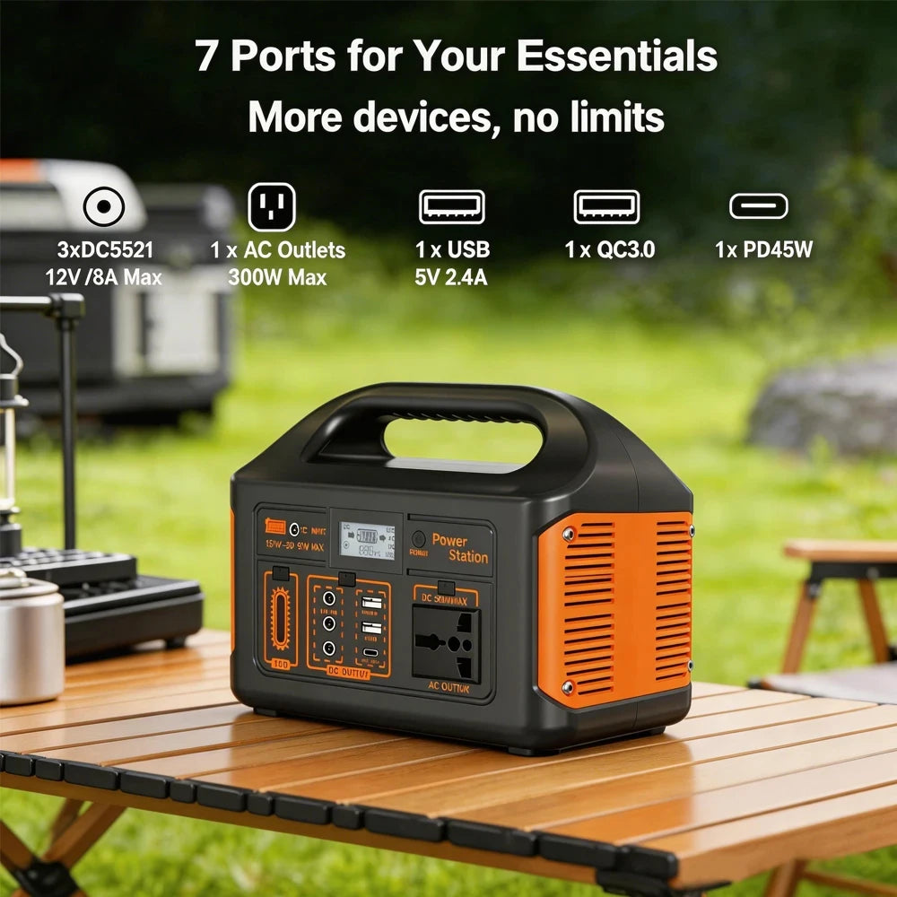 Station d'alimentation portable 300W 500W, générateur solaire