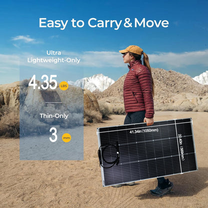 Panneau solaire flexible 250W (2 x 125W) à haute efficacité