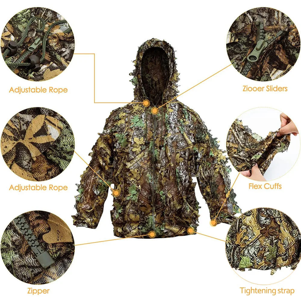 Combinaison de Camouflage à feuilles 3D