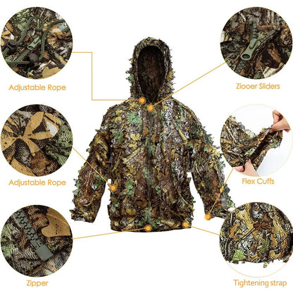 Combinaison de Camouflage à feuilles 3D