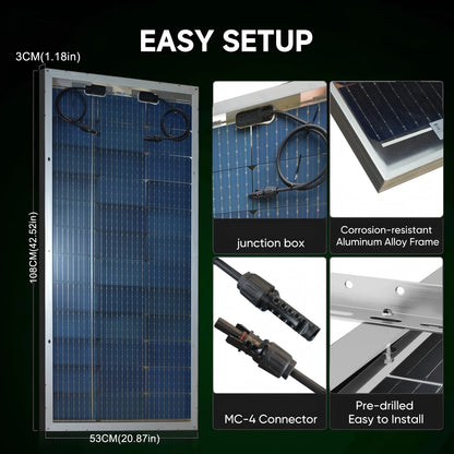 Panneau solaire bifacial en verre 120W