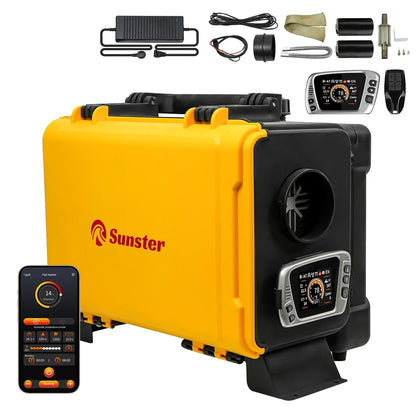 Réchauffeur d'air Diesel Portable 8KW 12V 220V, avec application Bluetooth