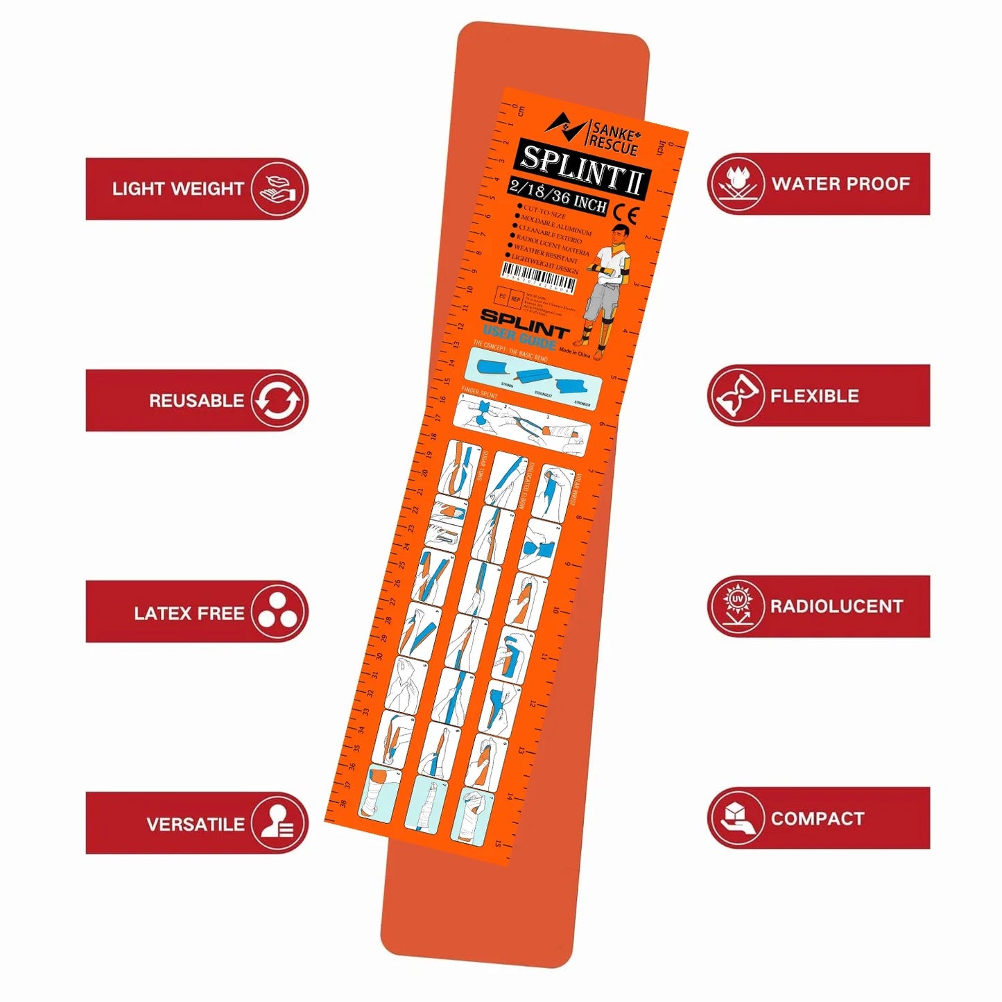 SANKE RESCUE-Attelle de premiers soins, 36/18 "XTuc", attelle de soutien du poignet et du pouce, tendinite, protecteur de pouce contre l'arthrite, garde, main droite