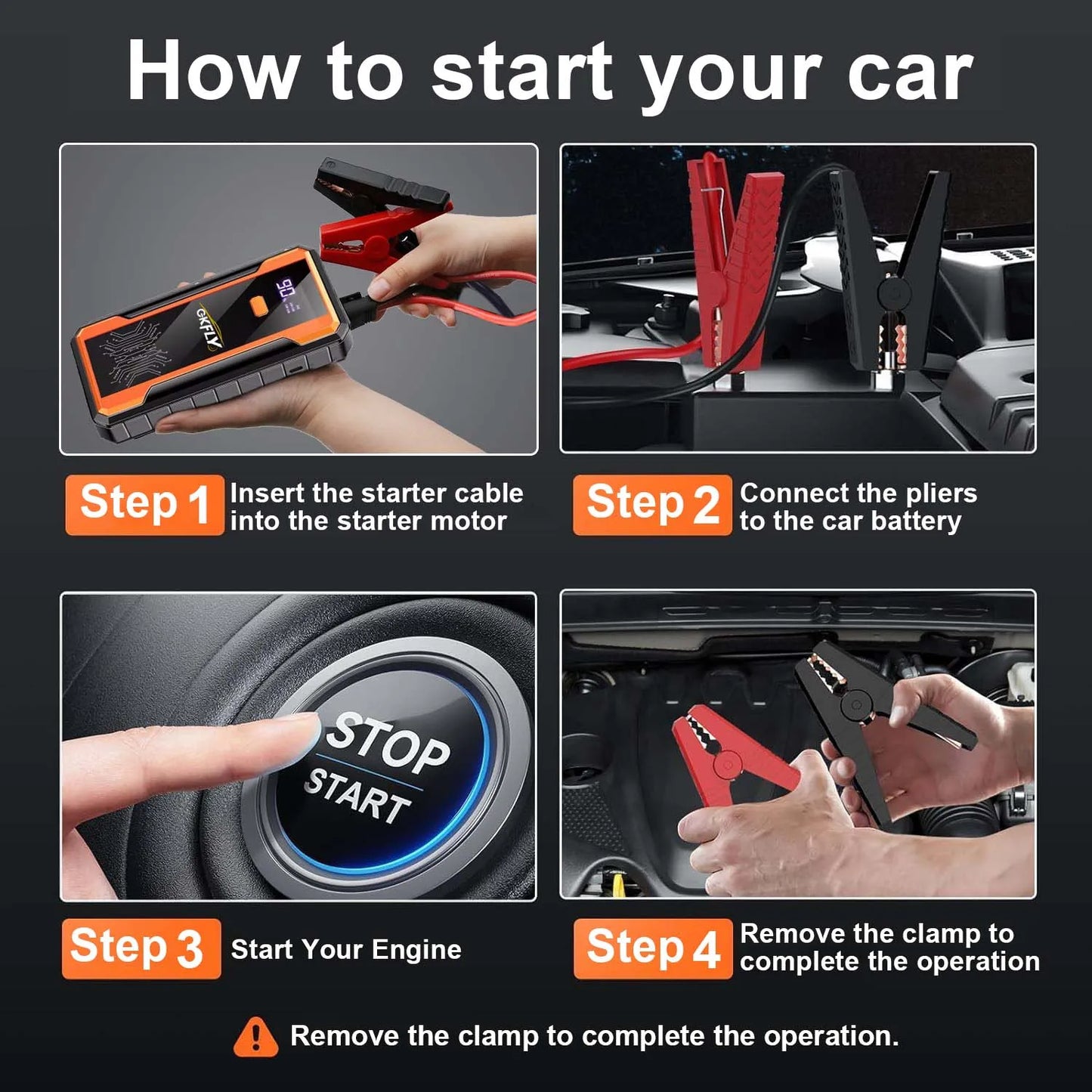 Démarreur de voiture batterie externe 4000A