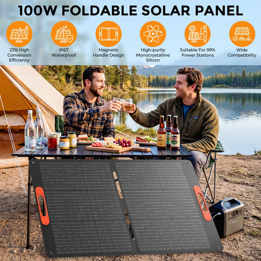 Panneau Solaire Flexible 100W — Monocristallin 25,5%, Portable, Maison & Camping