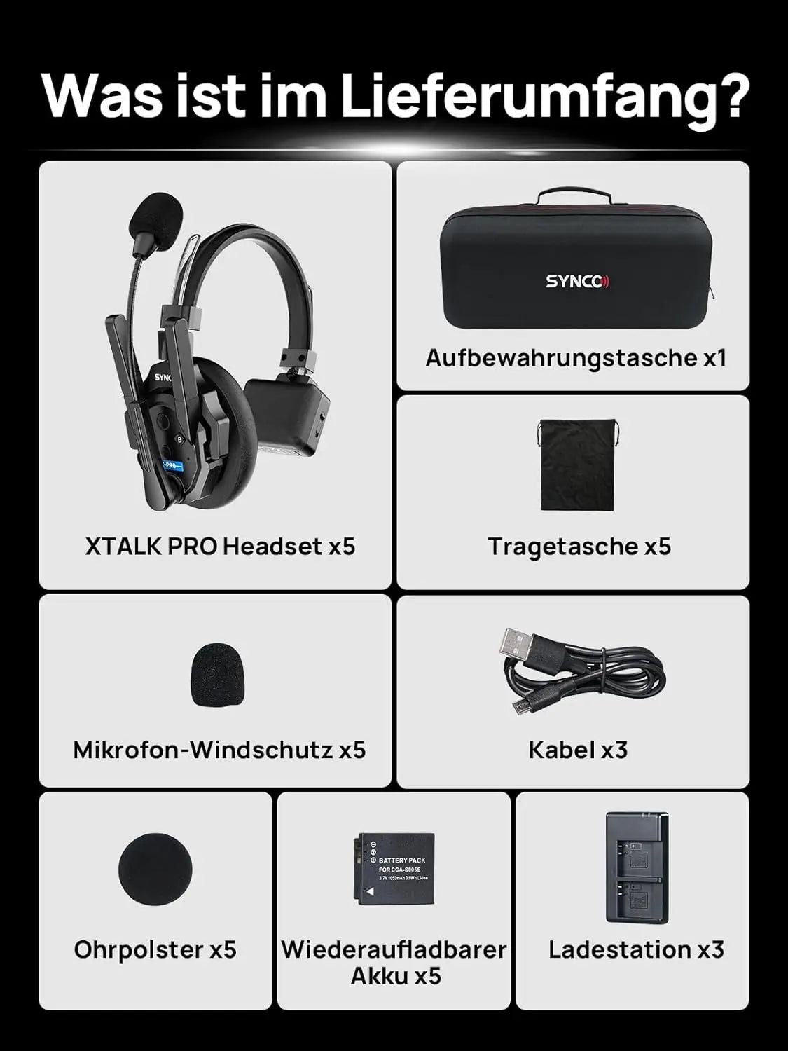 Casque d'interphone sans fil 2.4GHz Full Duplex autonomie de la batterie 24H