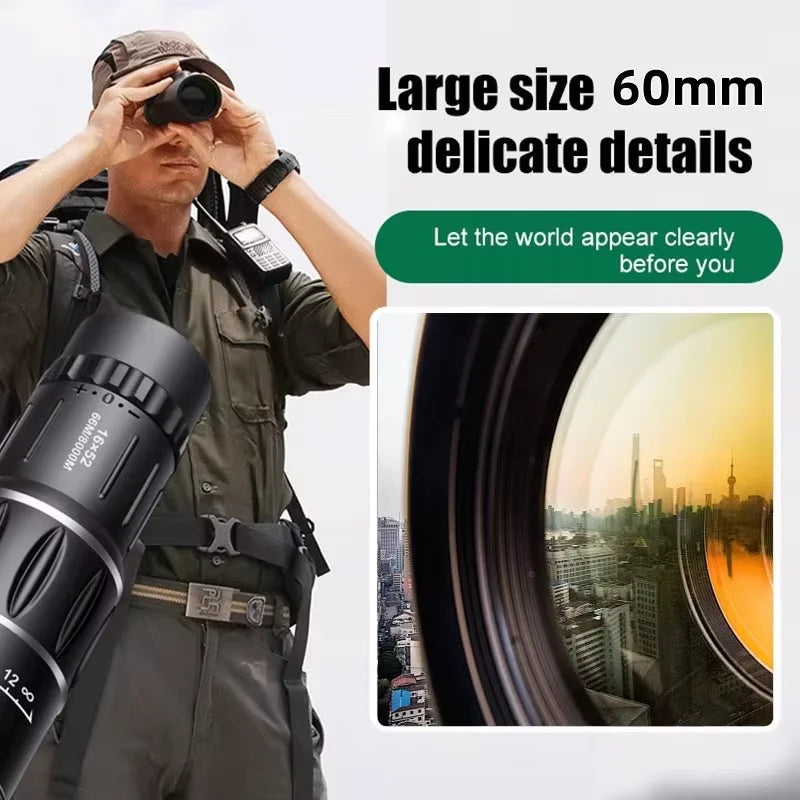 Télescope monoculaire 16x52 zoom optique