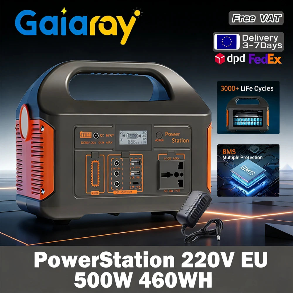 Centrale électrique Portable 500W générateur solaire LiFePo4 Batteries 220V 460Wh