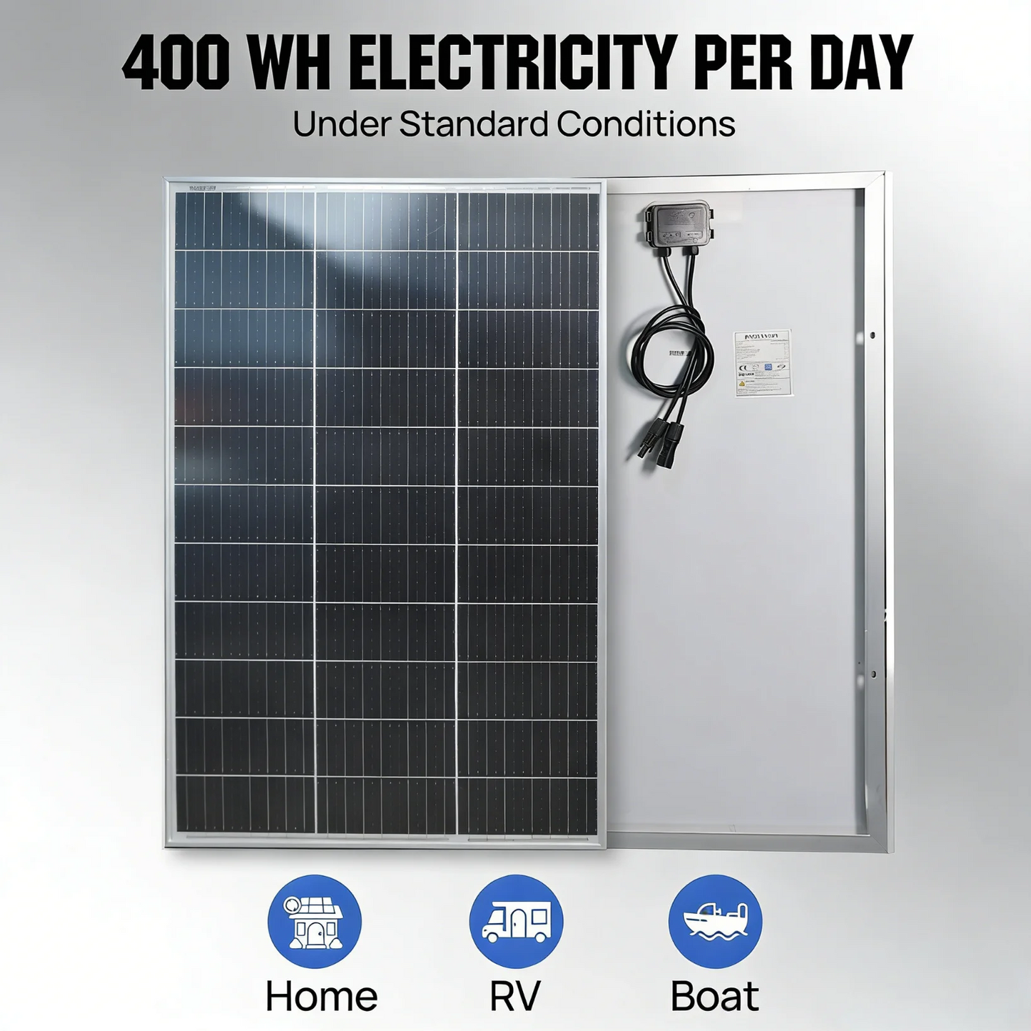 Panneau solaire en verre trempé haute efficacité 100W