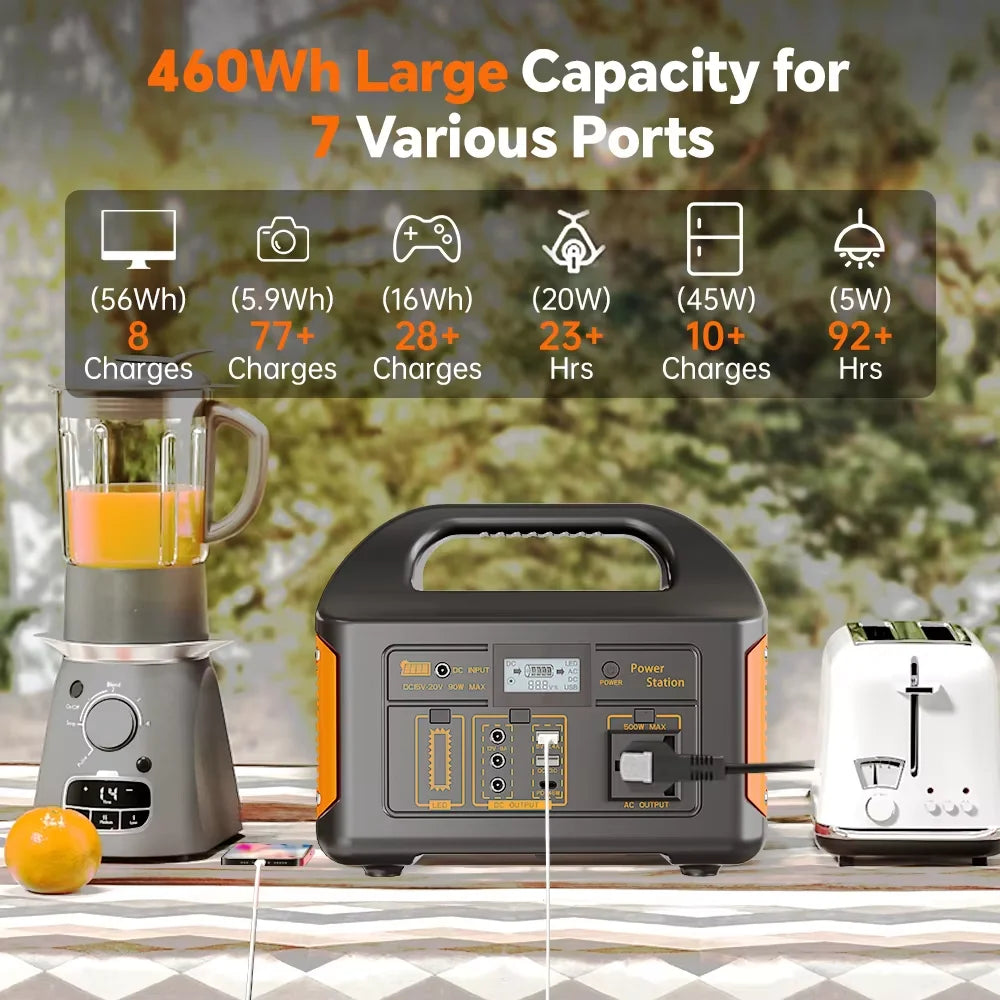 Centrale électrique Portable 500W générateur solaire LiFePo4 Batteries 220V 460Wh