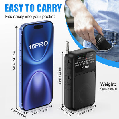 Mini Radio de poche portable AM FM AAA USB-C