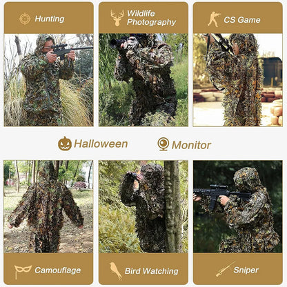 Combinaison de Camouflage à feuilles 3D