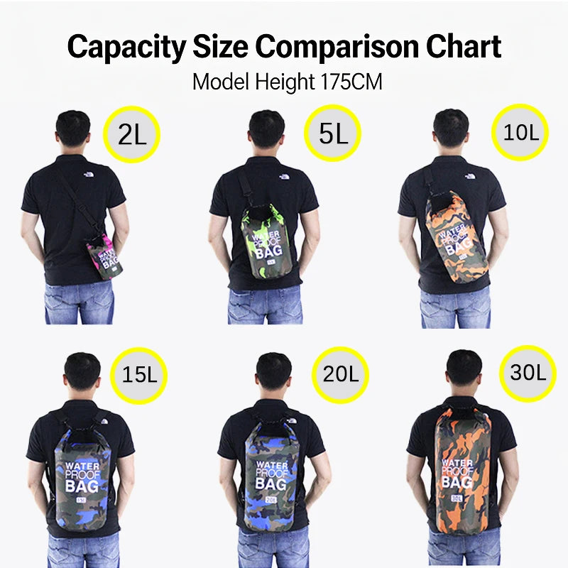 Sac étanche portable de 2/5/10/15/20/30L