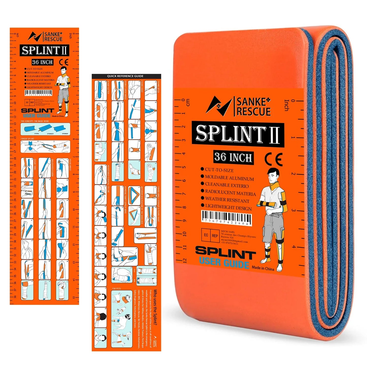 SANKE RESCUE-Attelle de premiers soins, 36/18 "XTuc", attelle de soutien du poignet et du pouce, tendinite, protecteur de pouce contre l'arthrite, garde, main droite