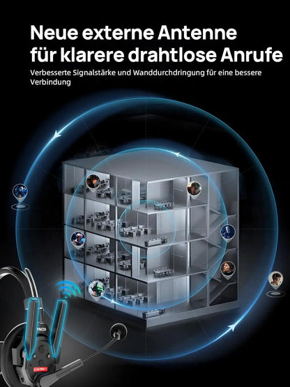 Casque d'interphone sans fil 2.4GHz Full Duplex autonomie de la batterie 24H