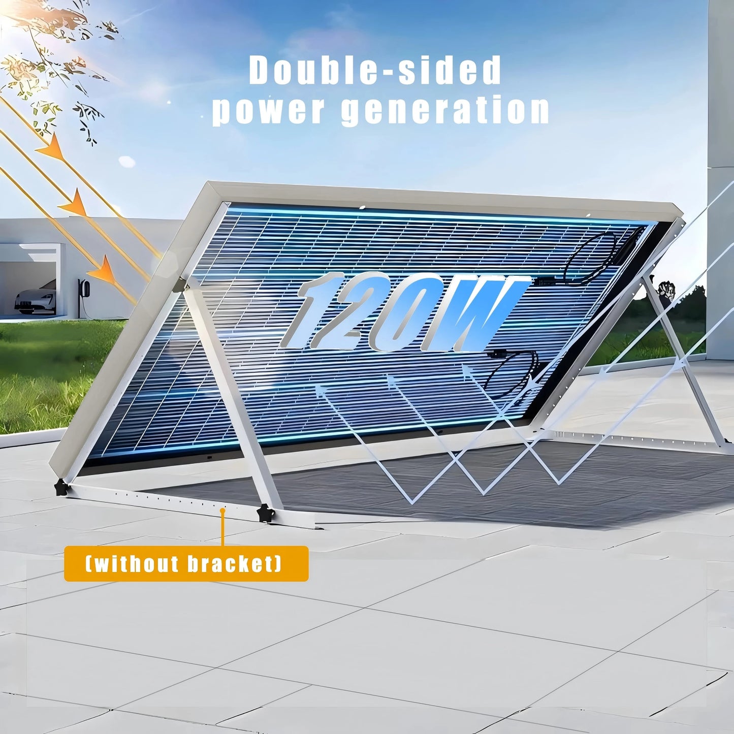 Panneau solaire bifacial en verre 120W