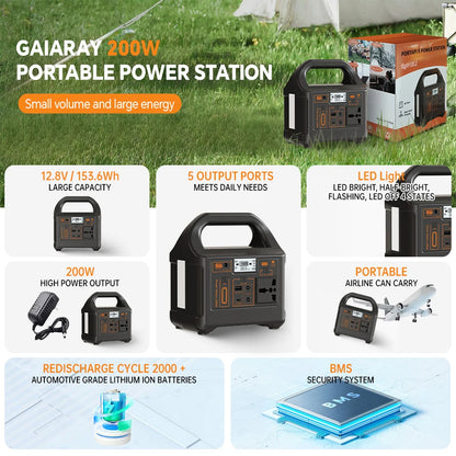 Station d'alimentation 200W, générateur solaire