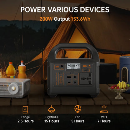 Station d'alimentation portable 100W 200W, batterie LiFePO4,