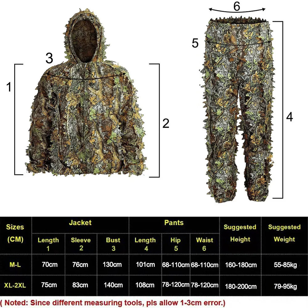 Combinaison de Camouflage à feuilles 3D